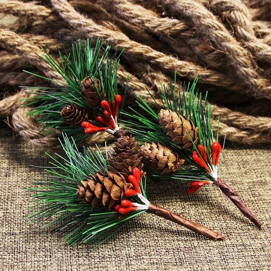 10pcs Artificial Pine for Christmas Floral Arrangements, Wreaths & Decor