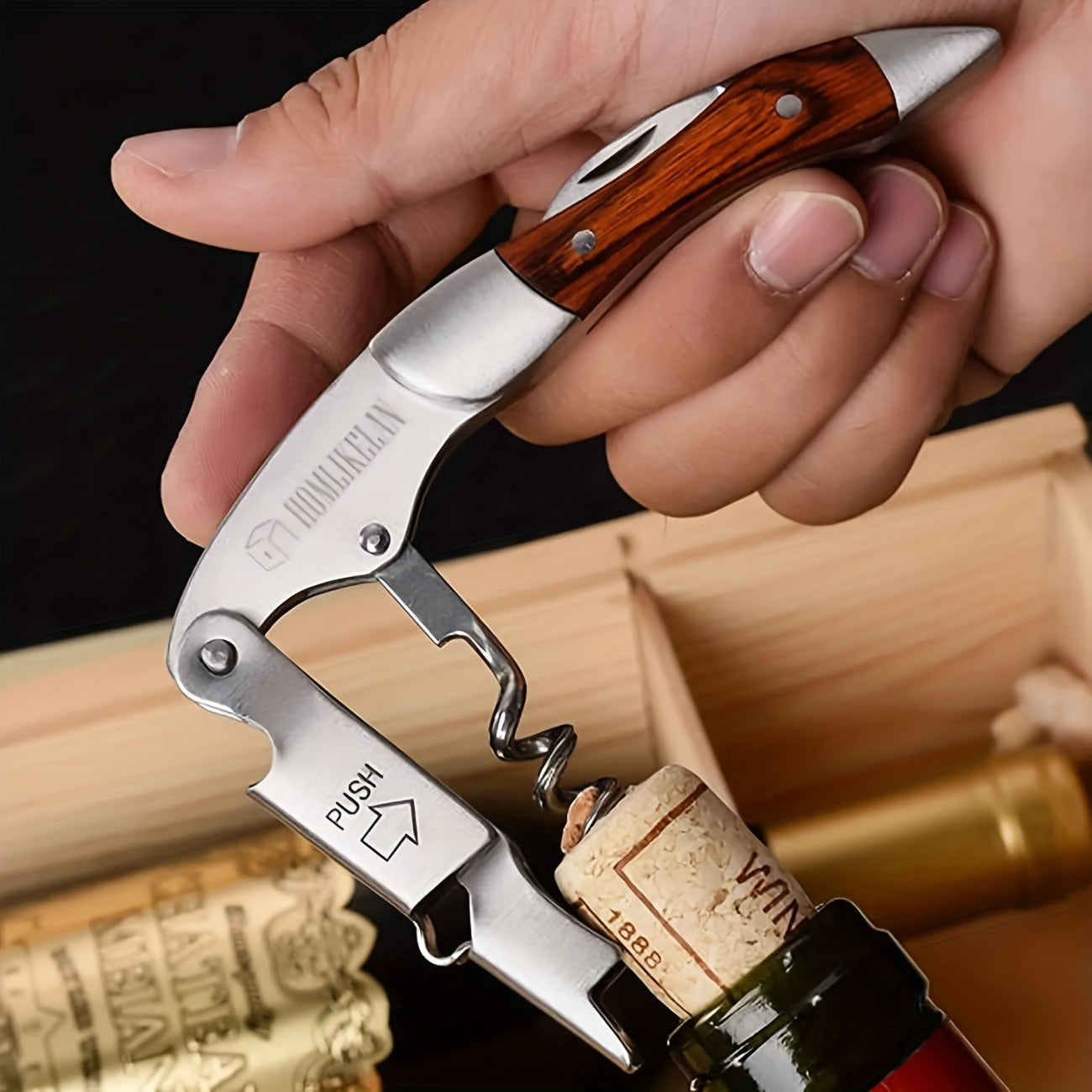 Professional Waiters Corkscrew Wine Opener Leather Case
