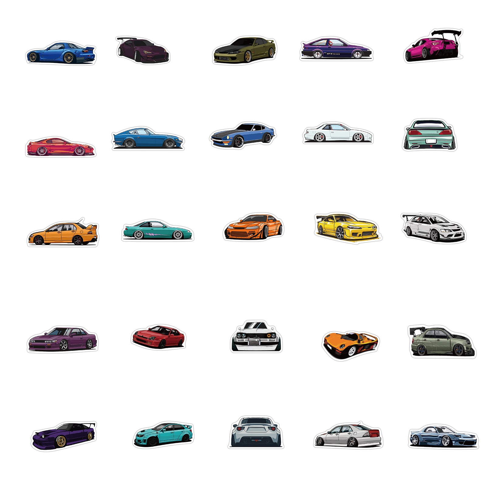 100pcs Cartoon Race Car Waterproof Stickers