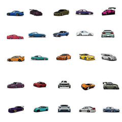 100pcs Cartoon Race Car Waterproof Stickers