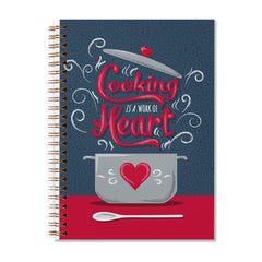 Cooking is a Work of Heart Notebook 13 97x21 08cm Dotted Lines 50 Pages