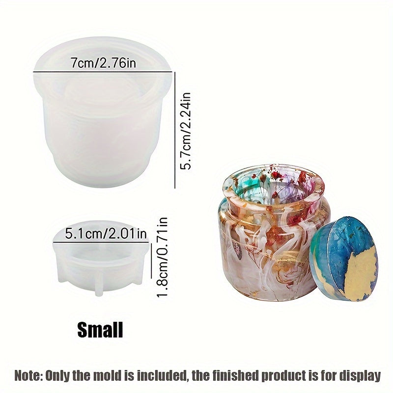 DIY Epoxy Resin Storage Jar Silicone Mold with Lid