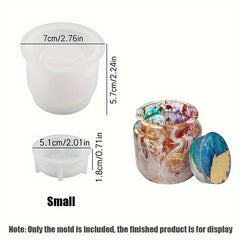 DIY Epoxy Resin Storage Jar Silicone Mold with Lid