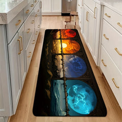 Building Pattern Rug Cartoon Bridge Floor Mat Rectangular Carpet