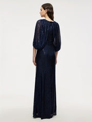 V neck Sequined Dress For Wedding Party