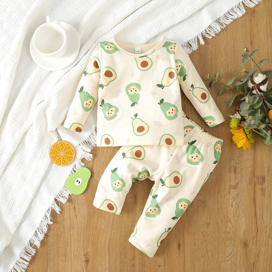 Baby Boys Girls Cartoon Graphic Pajama Set