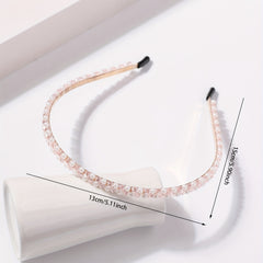 Faux Pearl Beaded Headband Non slip Head Hoop Skinny Headdress Hair Band