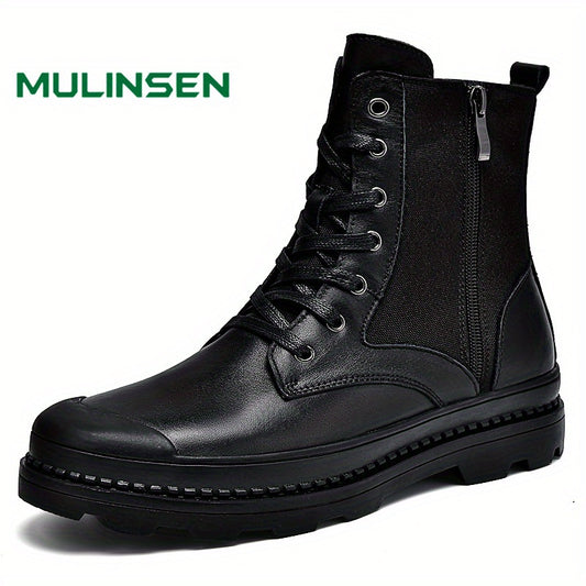 Leather Short Boots Lace up Shoes Fall Spring Summer