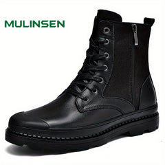 Leather Short Boots Lace up Shoes Fall Spring Summer