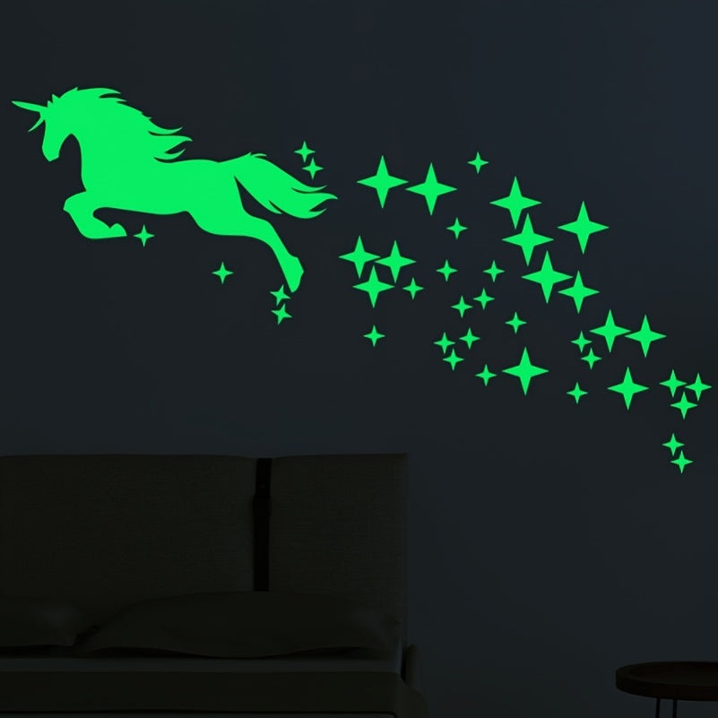 Unicorn Luminous Wall Stickers Glow In The Dark Stars