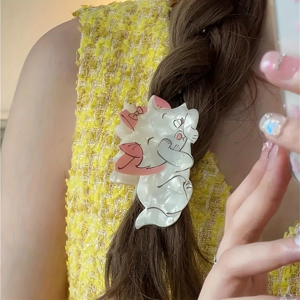Grey Cat Acetate Hair Claw Clip Women Hair Accessories
