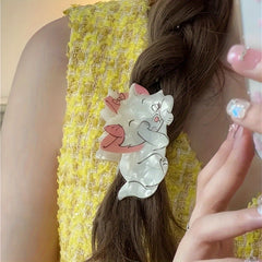 Grey Cat Acetate Hair Claw Clip Women Hair Accessories