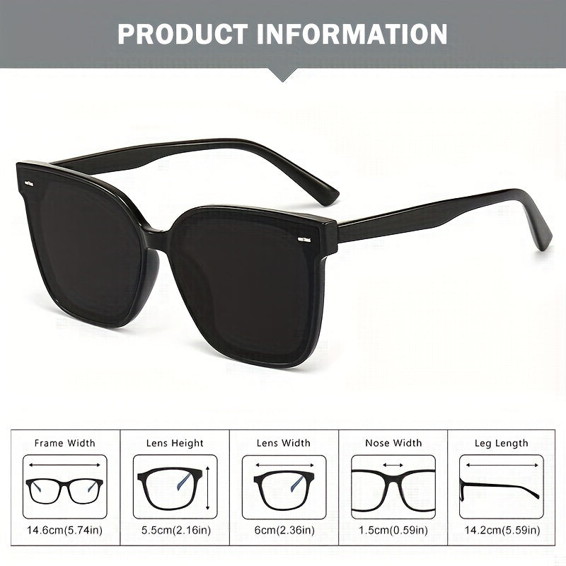 Men's Retro Square Frame Sunglasses UV Protection for Cycling Riding Fishing