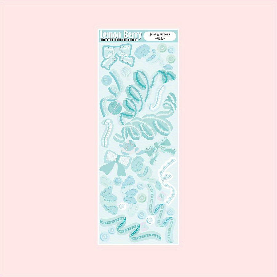 Waterproof Lace Bowknot Stickers for Journals & Crafts, Pastel Colors