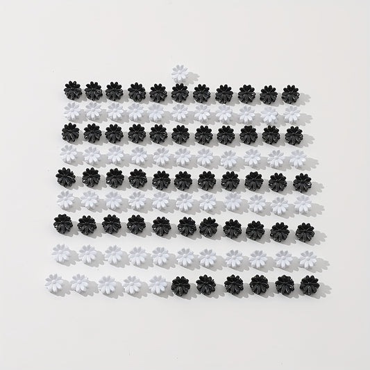 100pcs Mini Hair Claw Flower Shape Braid Hair Clip Accessories