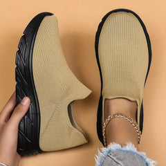 Mesh Breathable Slip-On Running Shoes Soft Comfortable Shock Absorption