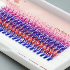 Colored Lashes Cluster 12mm False Eyelashes Individual DIY C Curling