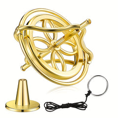 Golden Metal Gyroscope Keychain Spinning Top