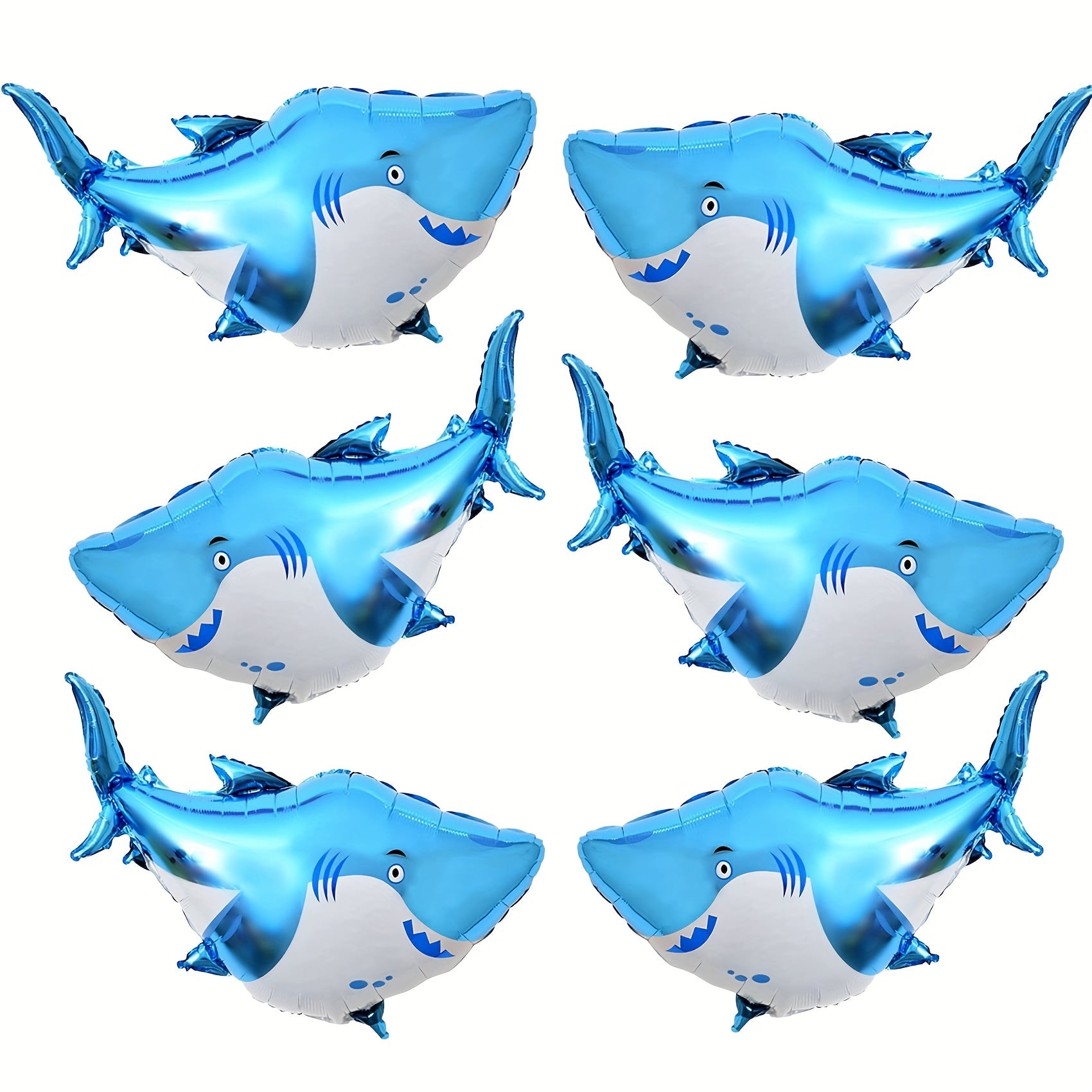 6pcs Large Shark Balloons Ocean Animal Theme Party Supplies