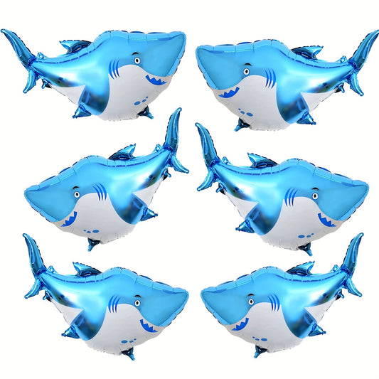 6pcs Large Shark Balloons Ocean Animal Theme Party Supplies