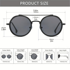 Men's Round Metal Sunglasses Driving Outdoor Glasses UV400