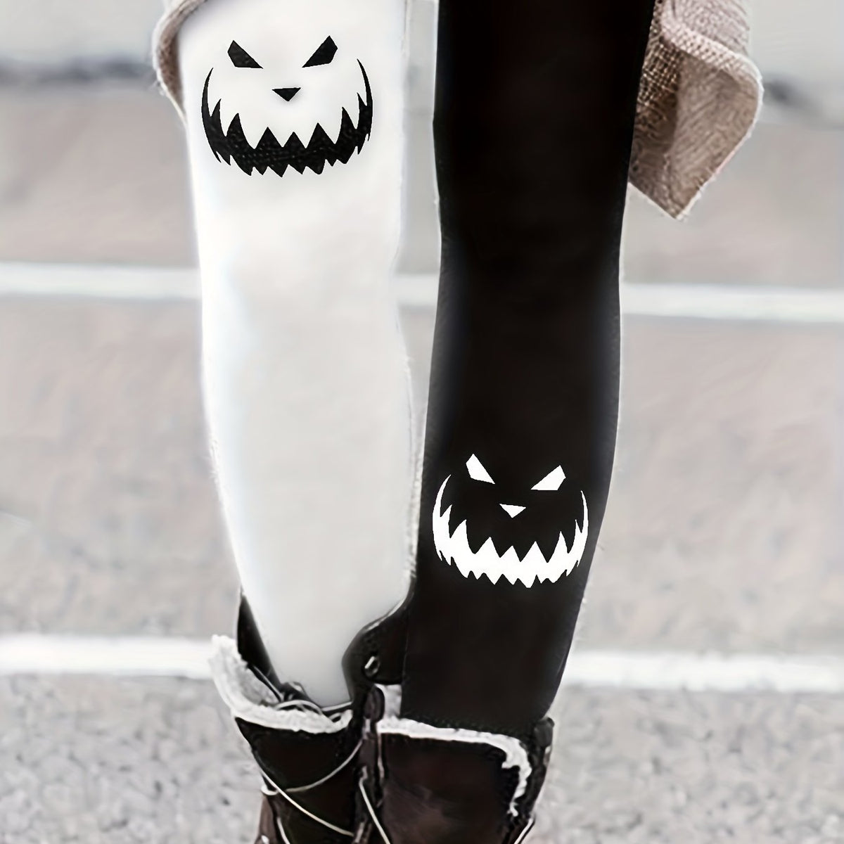 Halloween Graphic Print Skinny Leggings Casual