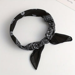 Boho Paisley Pattern Bandana Square Scarf Hair Accessories