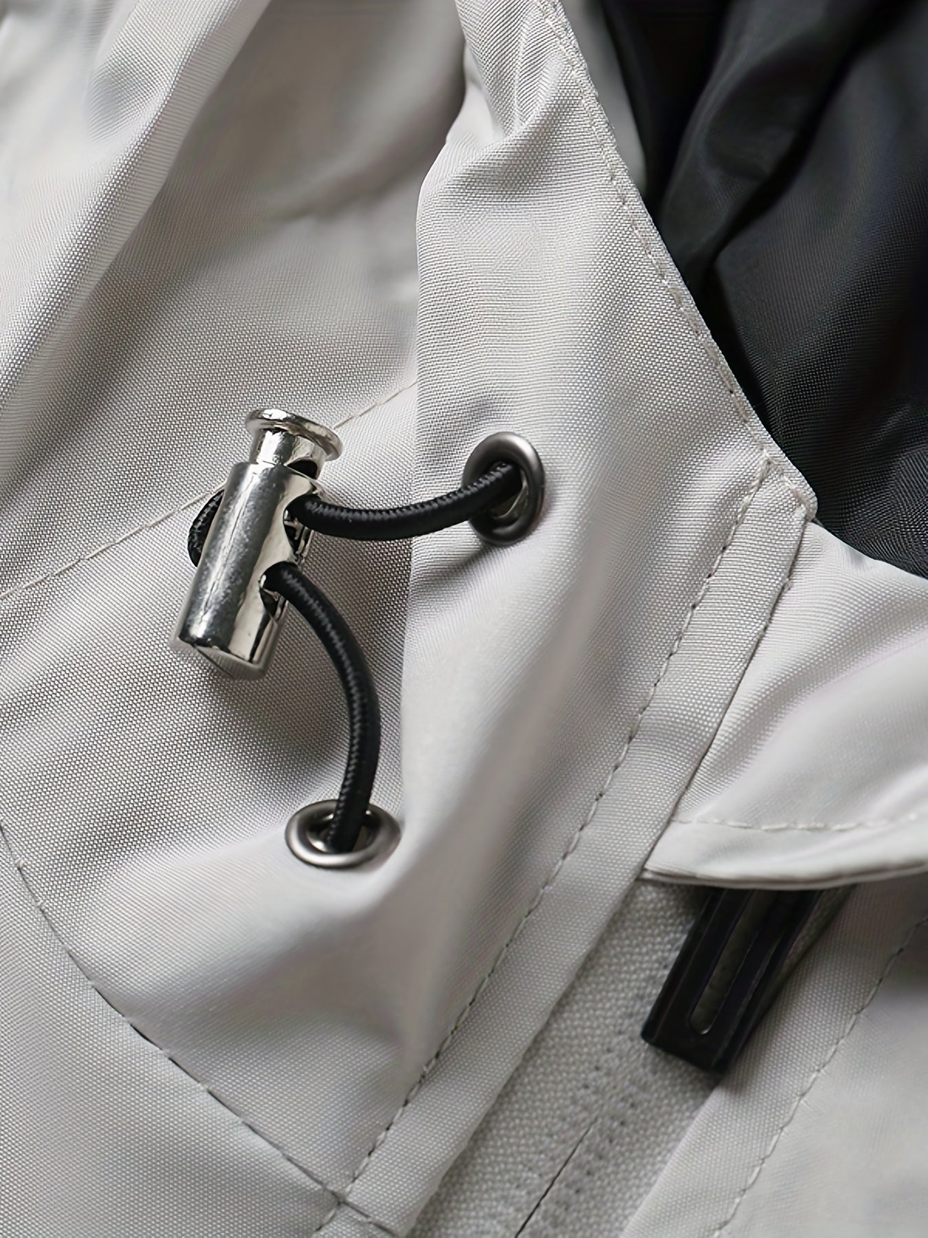 Men's Block Windbreaker Zip Up Hooded Jacket