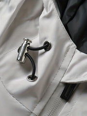 Men's Block Windbreaker Zip Up Hooded Jacket