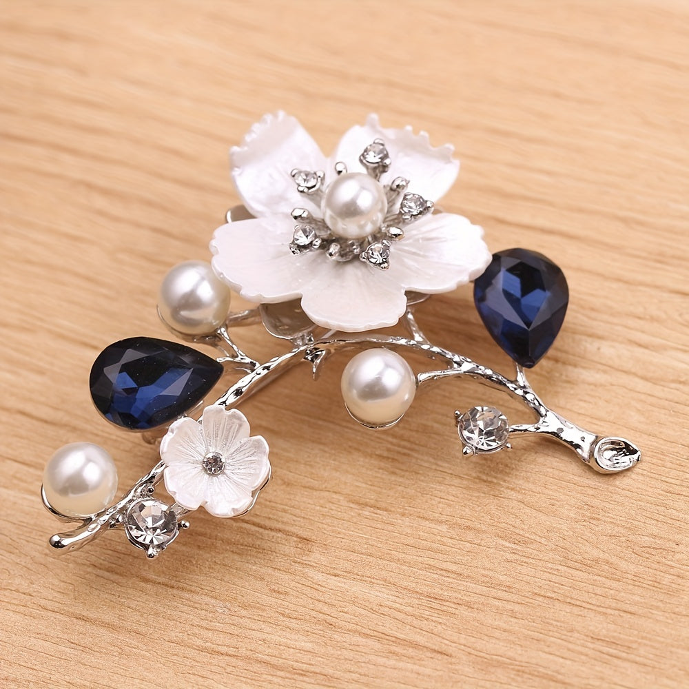 Crystal Plum Blossom Brooch Pin for Party Jewelry Gift