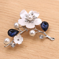 Crystal Plum Blossom Brooch Pin for Party Jewelry Gift