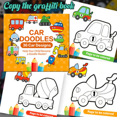 Kids' Car Doodle Activity Book with 36 Designs