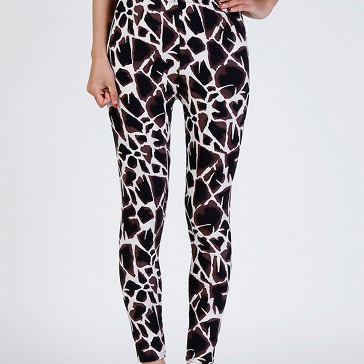 Women's Stone Print High Waist Cropped Pants