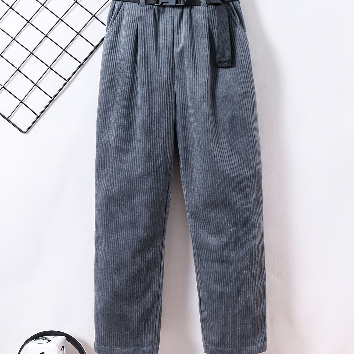 Boys Corduroy Long Pants with Belt for Spring and Autumn