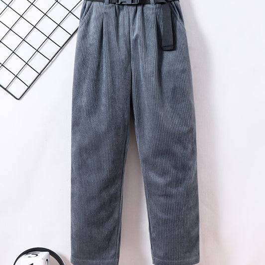 Boys Corduroy Long Pants with Belt for Spring and Autumn