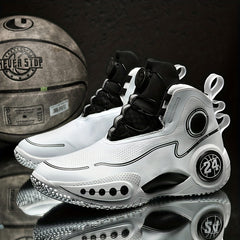 Men's Basketball Shoes with Rotating Buckle Non Slip Sneakers