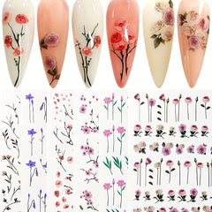 Spring Flowers Nail Art Stickers - Easy Self Adhesive Design