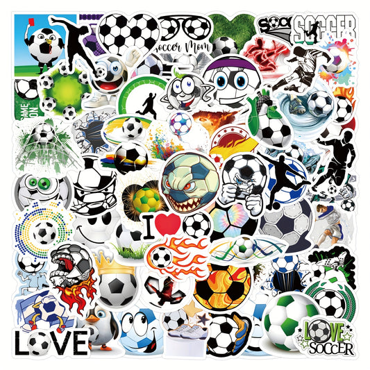 120pcs Soccer Waterproof Sports Stickers for Water Bottles Laptop Car