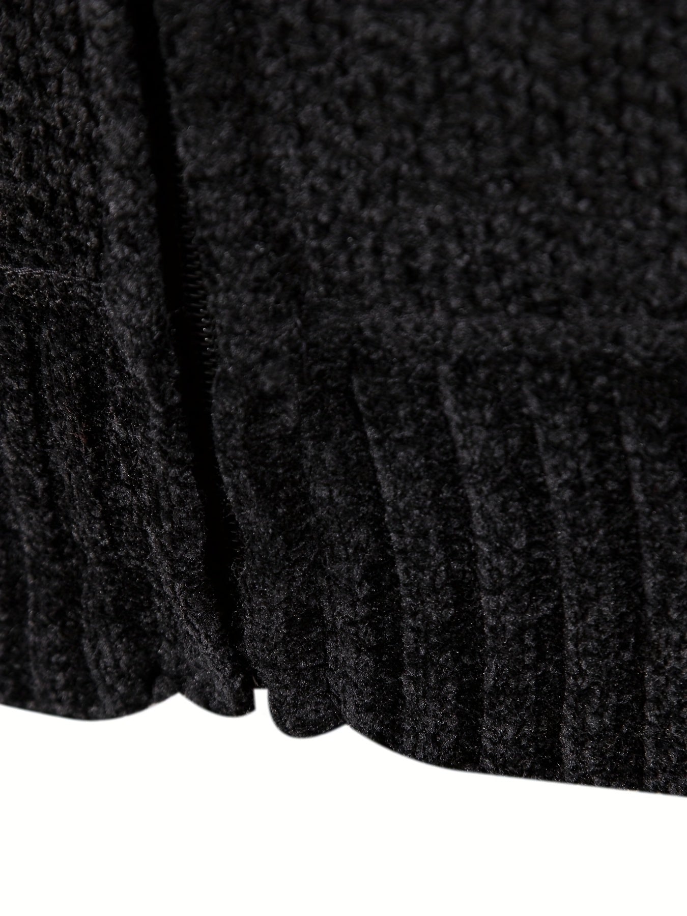 Men's Striped Pattern Hooded Cardigan with Teddy Lining
