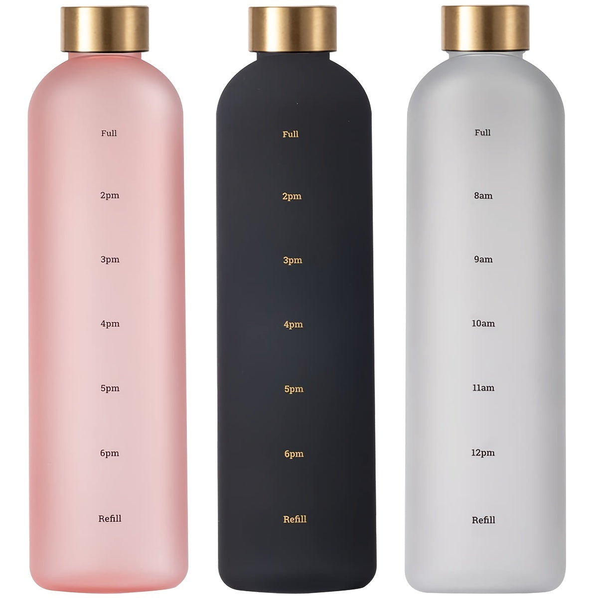 32oz Transparent Water Bottle with Time Marker & Leakproof