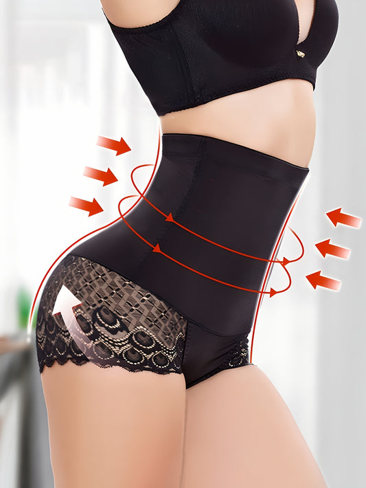 Lace Shaping Panties High Waist Tummy Control Butt Lifting Underwear