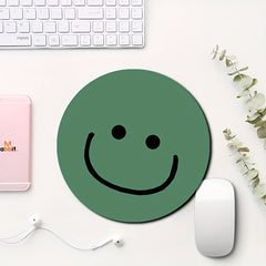 Smile Expression Circular Mouse Pad - Waterproof and Non-slip