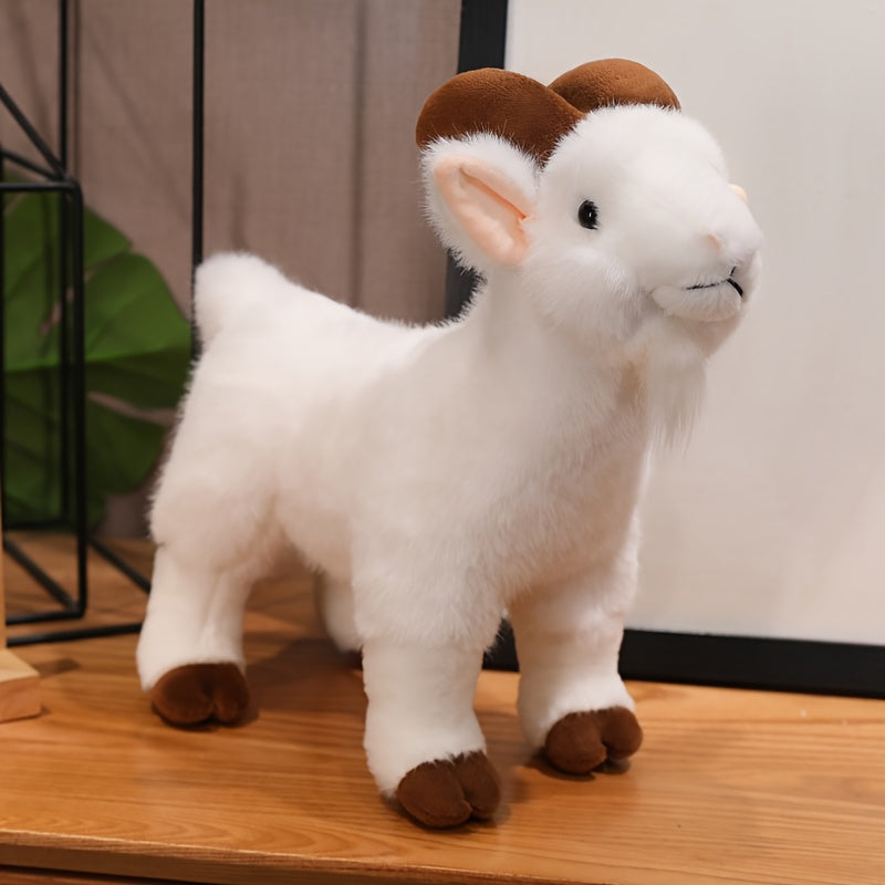 Simulated Goat Plush Toy Soft Faux Fur Animal