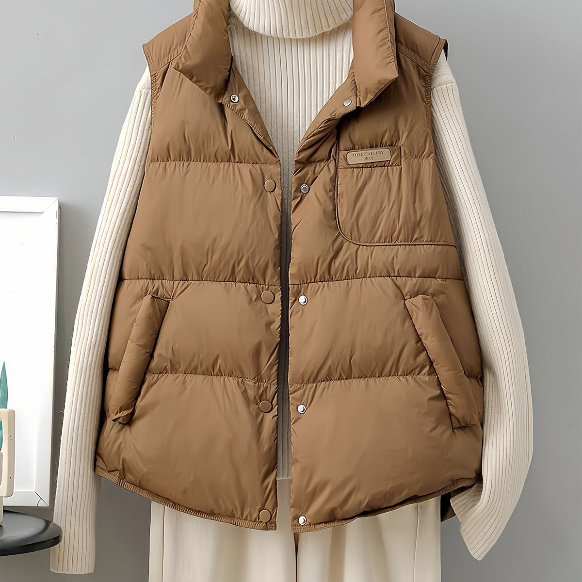 Casual Lapel Down Vest Winter Warm Coat