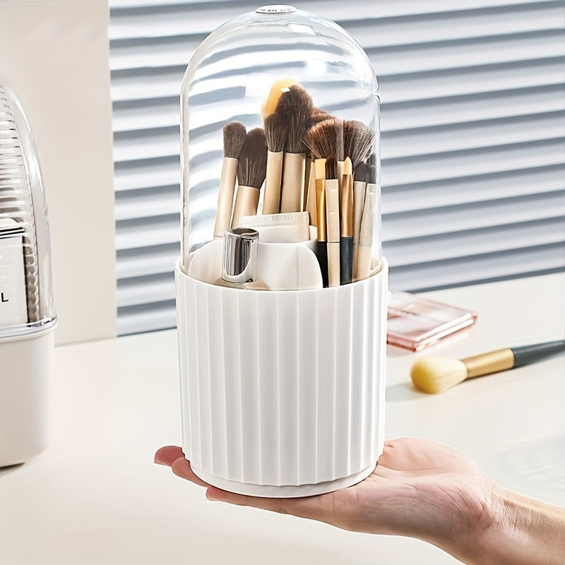 Dustproof 360 Rotating Makeup Brush Box with Pen Holder