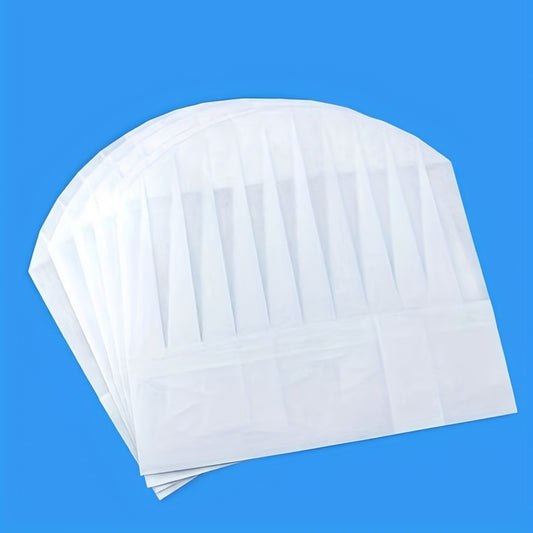 10pcs Disposable Chef Hats Unisex Kitchen Caps for Home Kitchen