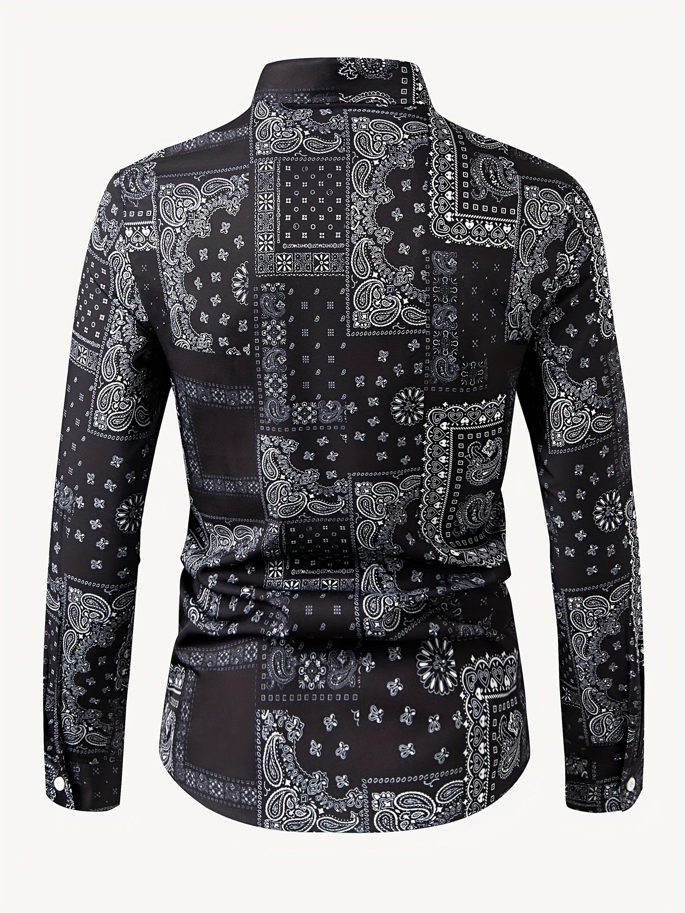 Paisley Full Body Print Men's Button Up Shirt
