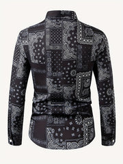 Paisley Full Body Print Men's Button Up Shirt