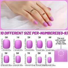 288pcs Matte Press On Nails for Women - Short Oval Frosted False Nails