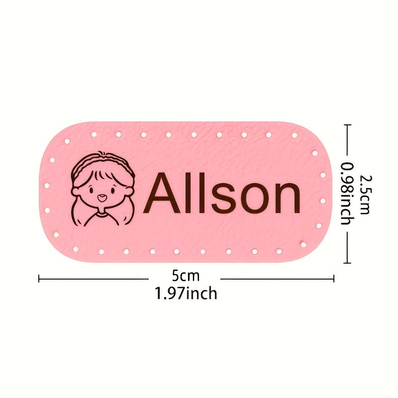 Personalized PU Leather Name Labels For School Clothing